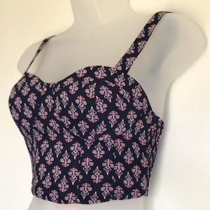 Band of Gypsies Floral Bustier Crop Top XS